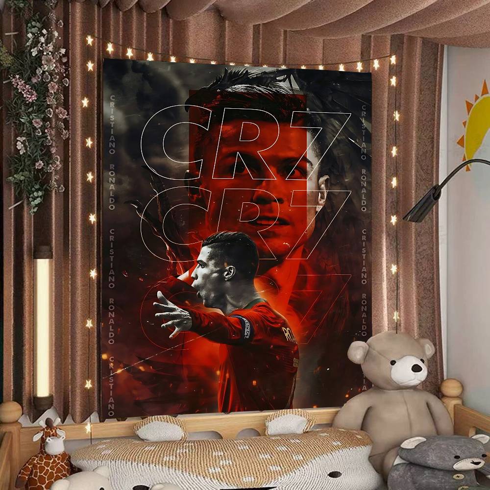 CCristiano RRonaldo CR7 Anime Tapestry Hanging Tarot Hippie Wall Rugs Dorm Home Decor