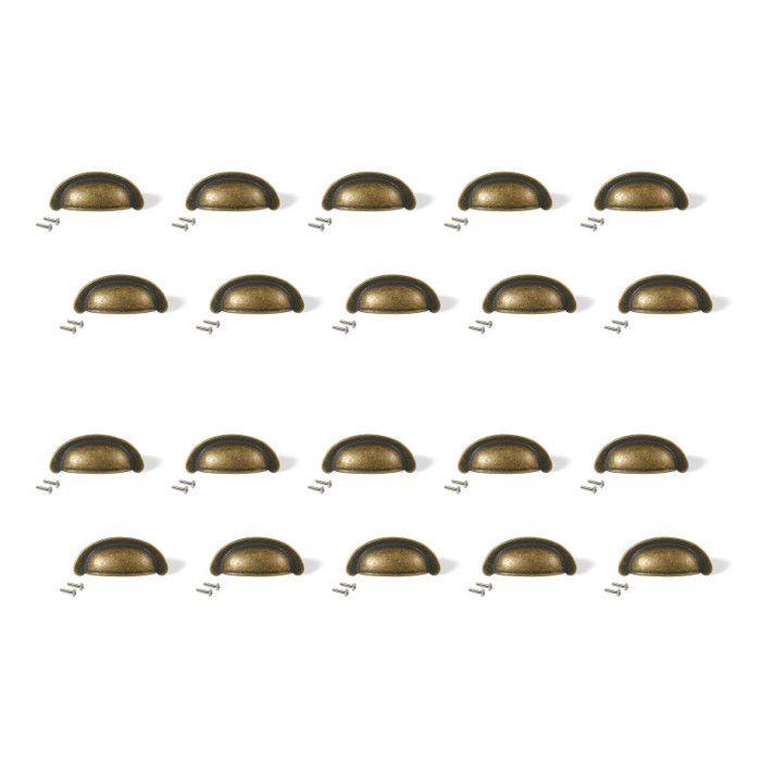 Poignée - Emuca - Marrakech - Zamak - Bronze - Lot de 20 poignées 77mm