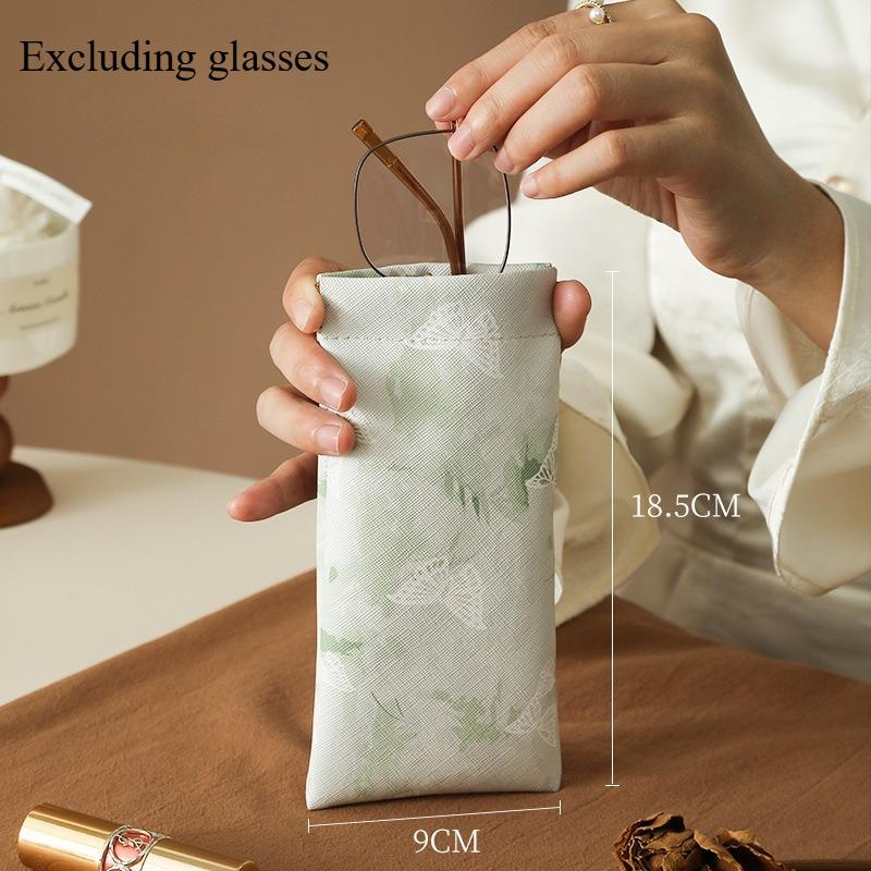 Glasses Storage Bag Portable Sunglasses Bag Automatic Closing Retro Chinese Style Printed Glasses Case