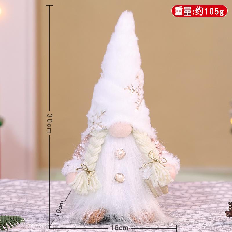 

New Christmas Ornaments Knitted Plush Faceless Doll Doll Rudolph Doll Tabletop Ornament See the picture to mark the size