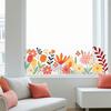 Watercolor Flower Pattern Window Sticker, Transparent Electrostatic Adhesion Glass Decal, Waterproof Scratch-Resistant Decorative Film