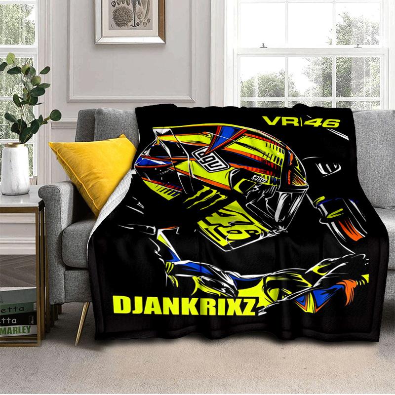 Rider Speeding Through Neon Light Blanket Suitable for Sofas, Beds, Offices, And Camping - Perfect Gift for Halloween Christmas