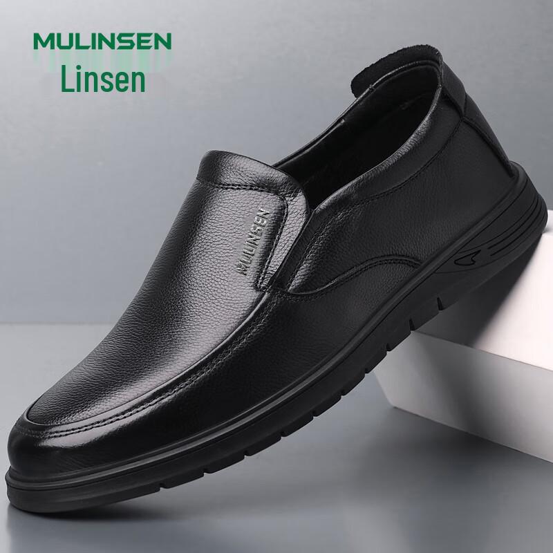 MULINSEN Men s Business Casual Slip-On Leather Shoes EU 42