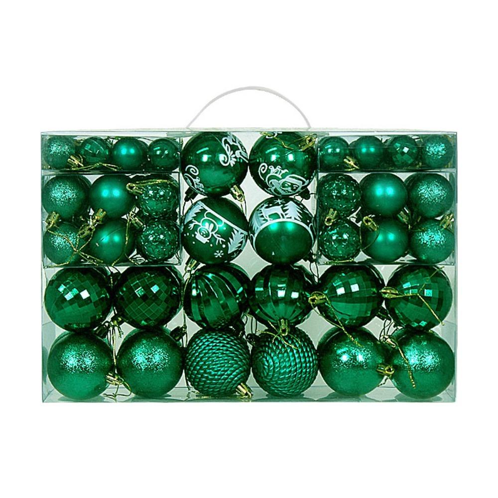 100pcs Plastic Material Christmas Ball Multi Color Shatterproof Christmas Tree Decoration 3/4/6cm Size Painted Design