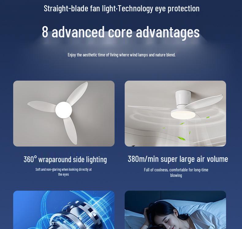 2025 Silent Nordic Ceiling Fan Light for Small Apartments & Bedrooms