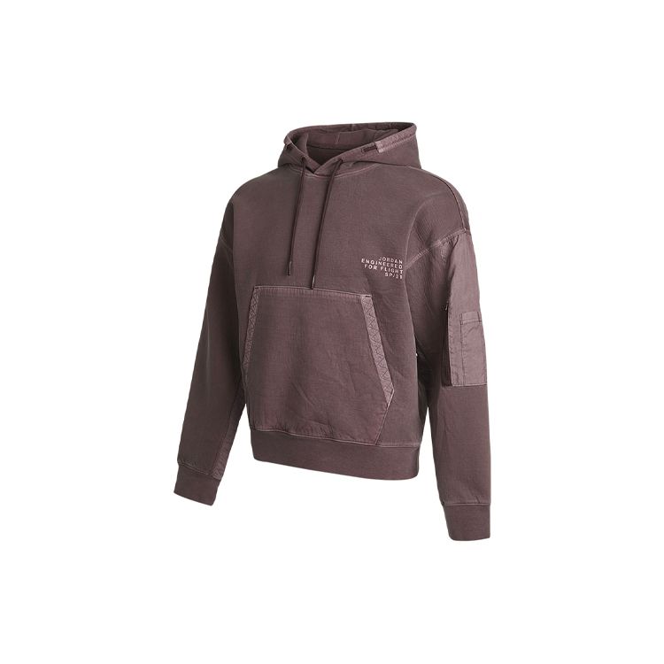 Jordan 23 Engineered Lässiger Sport Buchstaben Logo Hoodie Langarm Herren Tops Rotbraun CV2768-255