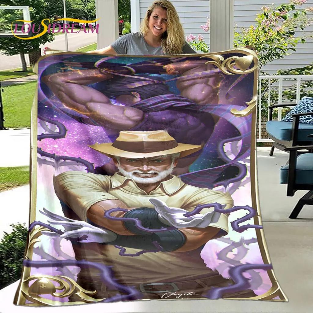Anime Jojo's Bizarre Adventure Soft Plush Blanket,Flannel Blanket Throw Blanket for Living Room Bedroom Bed Sofa Picnic Cover