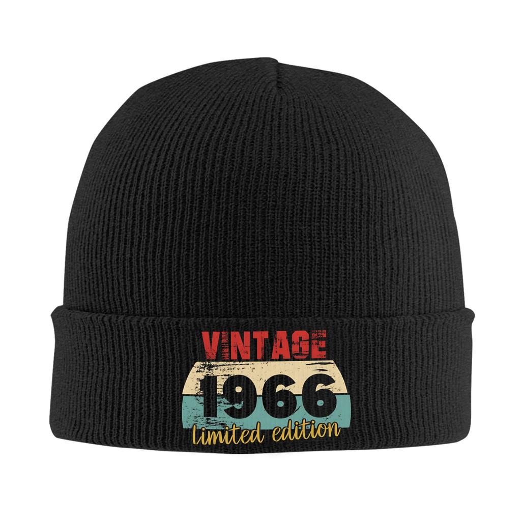 Men Women Knit Cuff Beanie Born in 1966 vintage age 60 years old 60th birthday Winter Warm Knitted Caps Beanies Skullies