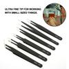 6PCS Anti static Tweezers Stainless Steel Tweezer Maintenance Tool