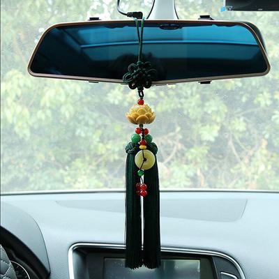 Auto Glücksbringer Lotus Anhänger Mode Auto Innen Decora Ornamente Rückspiegel Anhänger Ping Eine Schnalle Chinesischen Knoten Dekoration