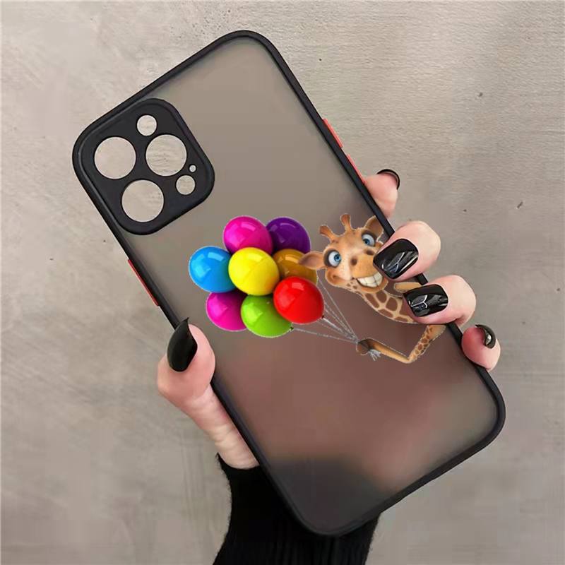 Žirafa zvíře roztomilé a vtipné Pouzdro na telefon matné průhledné Pro iphone 7 8 11 12 13 plus mini x xs xr pro max kryt