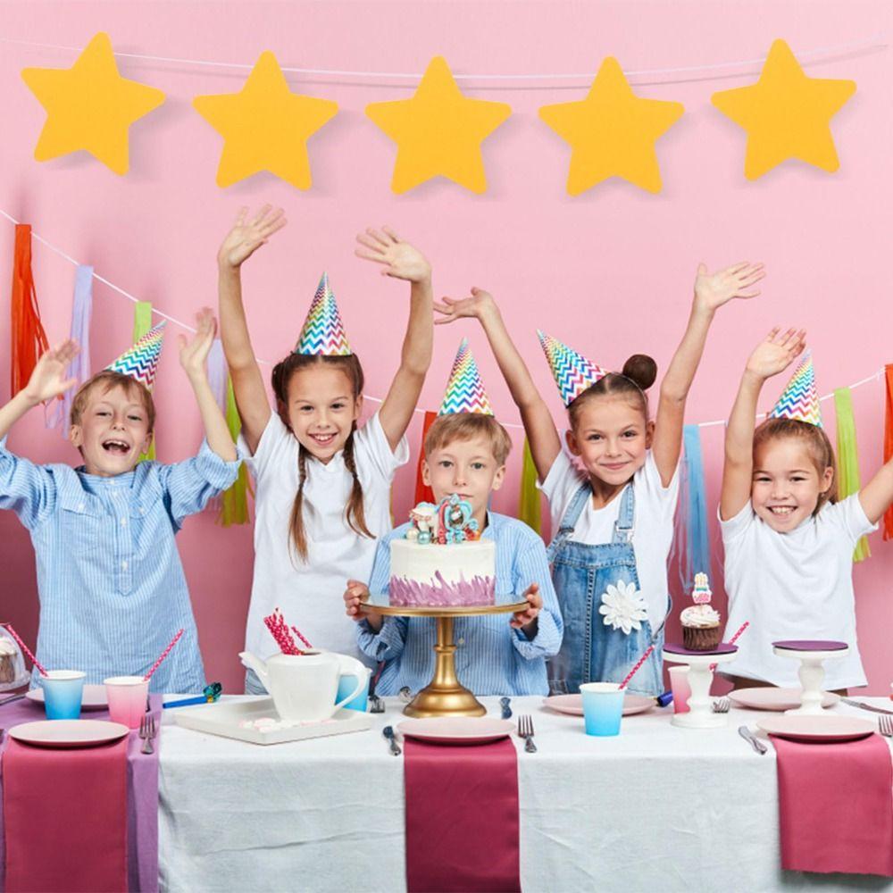 10 ks Zesílené Zlaté Hvězdy Výřezy DIY Oboustranné Papírové Hvězdy Dekorace do Třídy