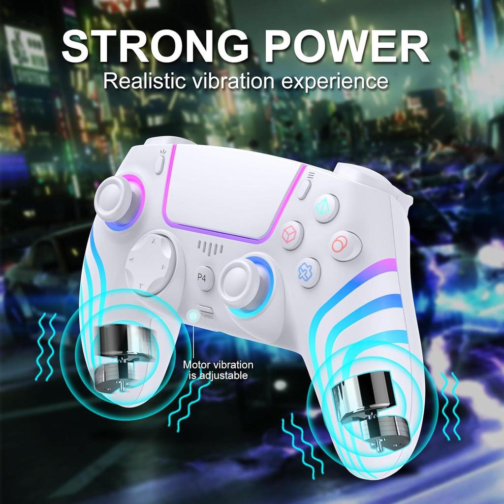 PS4 Bluetooth Game Controller with Motion Sensing, Vibration, Burst, and Headphone Jack - PC eSports Compatible.