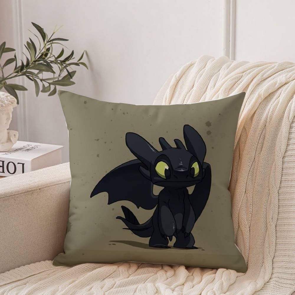 Housse de coussin anime Dragon T-Toothless Décoration d'intérieur Jeté pour canapé, lit, voiture Décoration de chambre Idée cadeau
