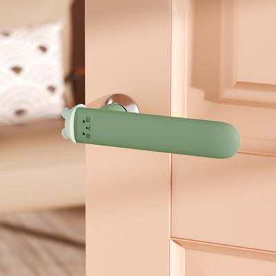 Cubierta de perilla de puerta de seguridad para bebé, guante con manija de puerta de silicona con patrón de gato, Protector de pared anticolisión con reducción de ruido