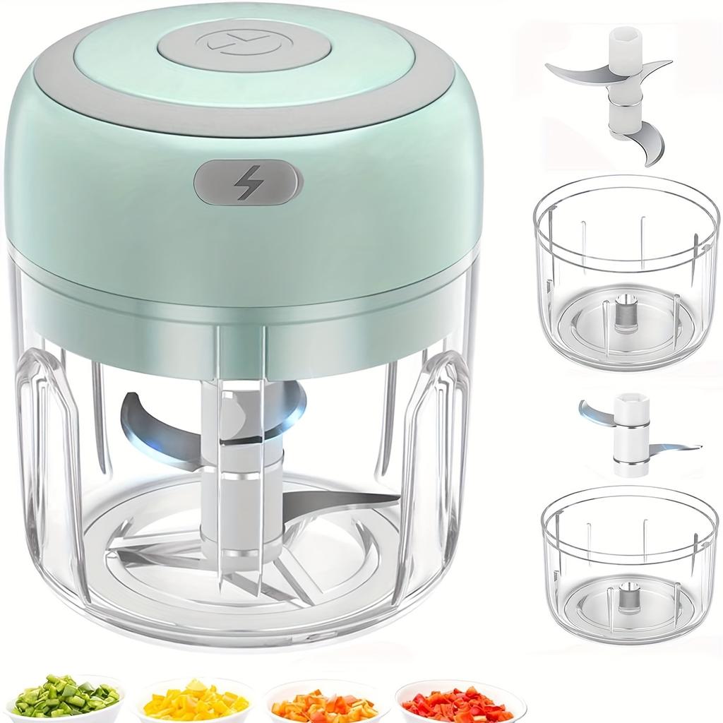 100/250 ml Mini Elektrisk Hvitløkshakker Grønnsak Chili Kjøtt Ingefær Mosermaskin Stødig Holdbar USB-lading Blenders Kjøkken