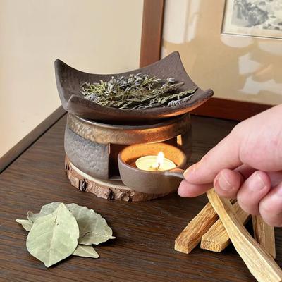 Keramik Aromatherapie Ofen Ätherisches Öl Brenner Teelicht Kerzenhalter Teekannenwärmer Zen Räuchergefäß Set