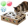 Square Cat Self Entertainment Maze Toy Solid Wood Boredom Relief Puzzle Box For Kittens Interactive Pet Supplies Anxiety Reducer