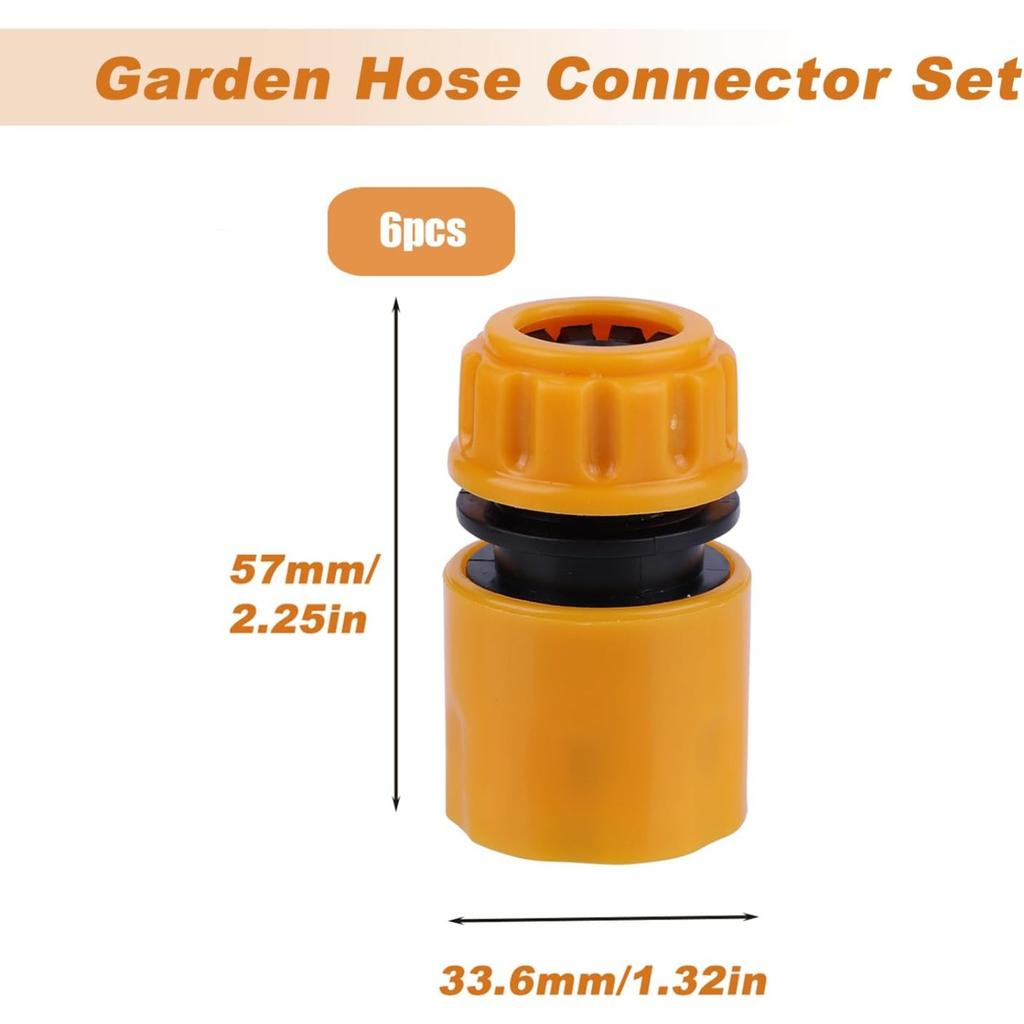 Quick Connect Garden Hose Kit - 6 End Connectors, 2 Tap and 2 Double Male Connectors