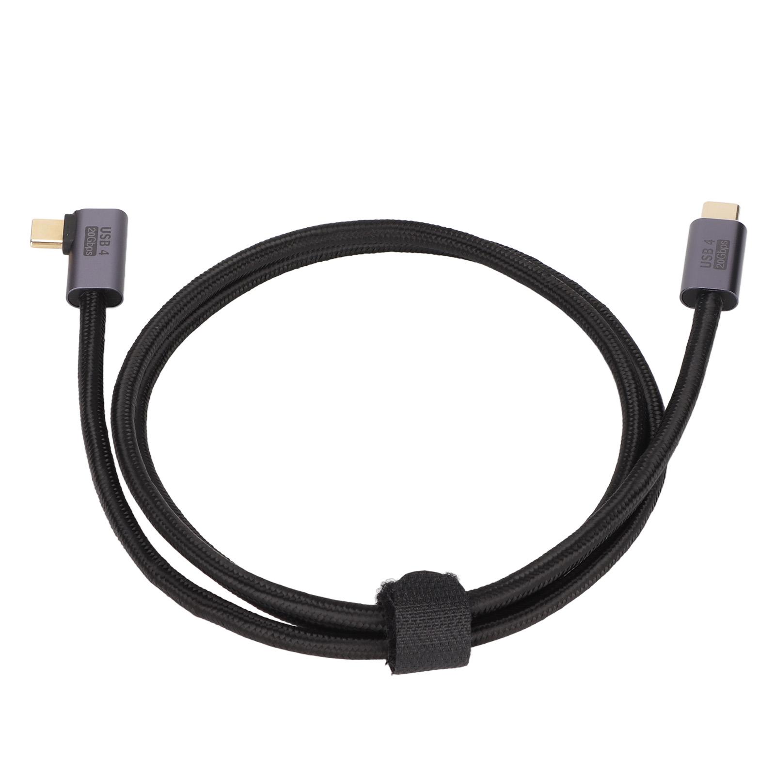 

Кабель для передачи данных Type C - Type C с угловым разъемом 100 Вт Быстрая зарядка Износостойкий Позолоченный Разъем Plug and Play USB 100cm / 39.4in