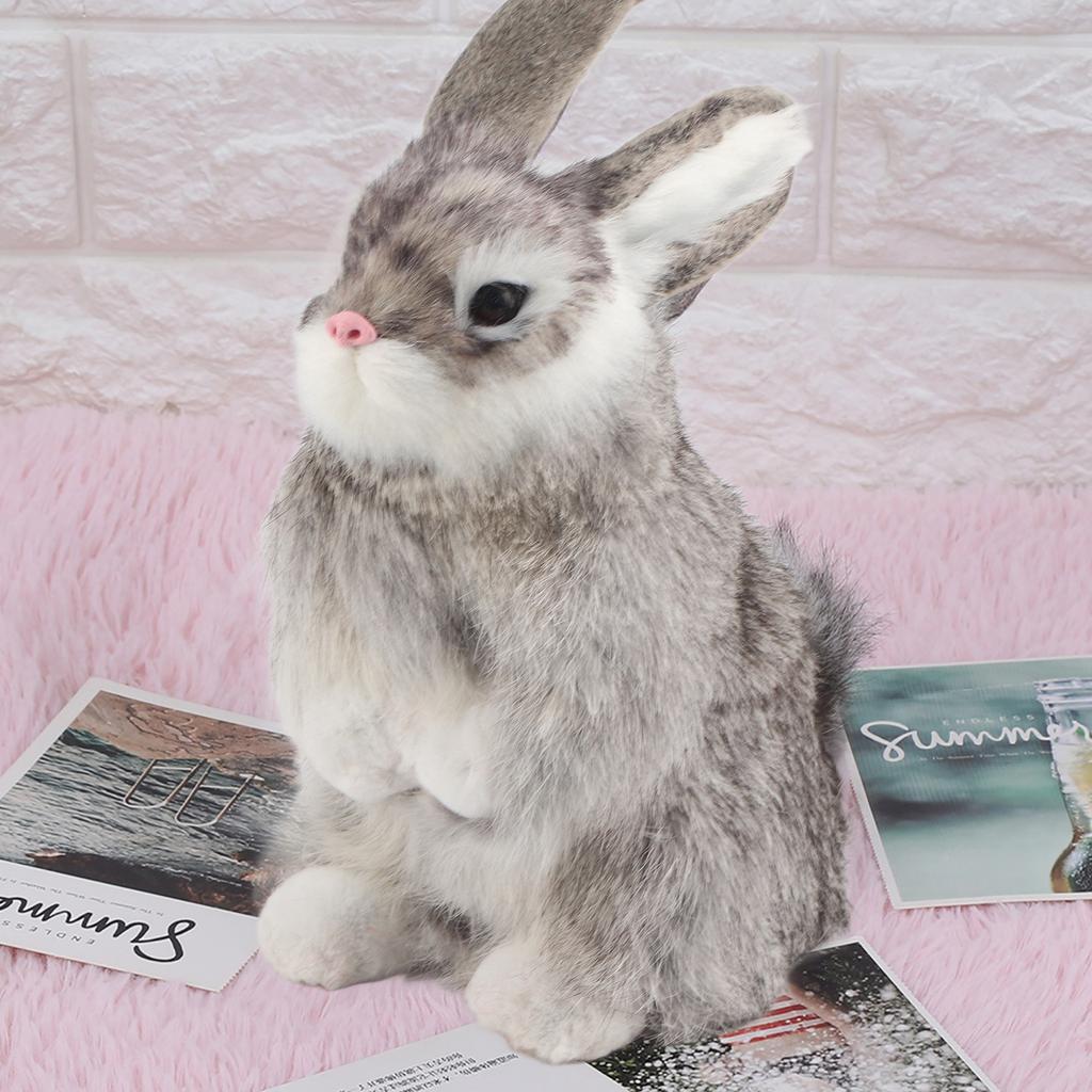 Kaufe Mini Realistic Plush Rabbit Lifelike Animal Easter Home Ornament ...