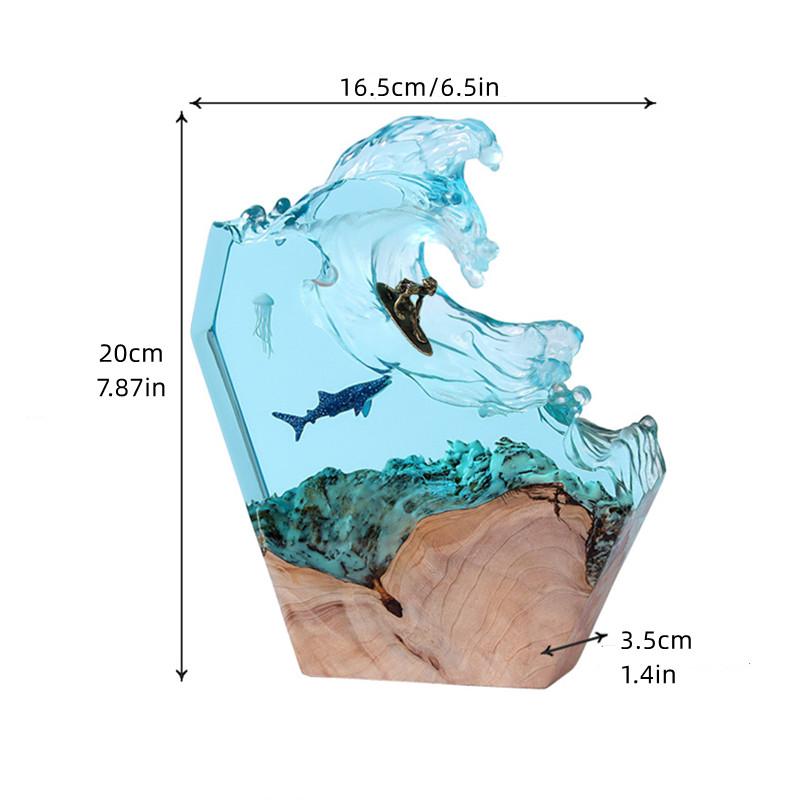 Морское дно Организмы Водоросли Акулы Фигурки Настольное Искусство Декор Ныряльщик Глубоководная Черепаха Смола Ночник Домашний Стол Рождественский Подарок