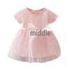 Baby Girl Solid Color Princess Dress: Infant & Toddler Summer Mesh Patchwork Outfit (0-3 Years)
