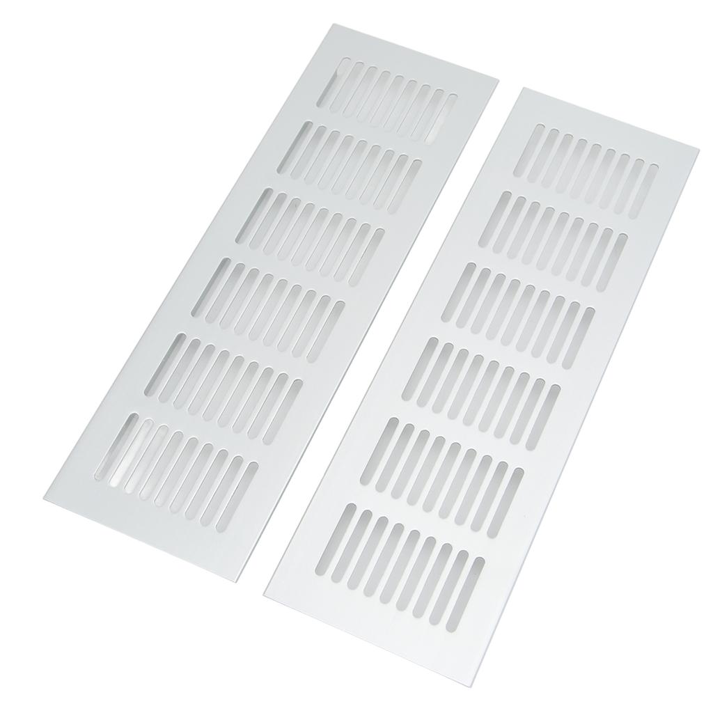 Vent Grille Heat Dissipation Aluminum Alloy Silver Rectangular Ventilation Grille Cover for Cabinet Closet RV