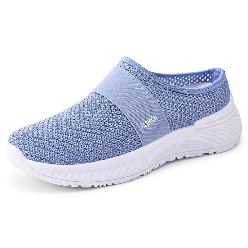 Women's Shoes Toe Caps Semi-flat Shoes Breathable Casual Shoes Slippers Single Shoes