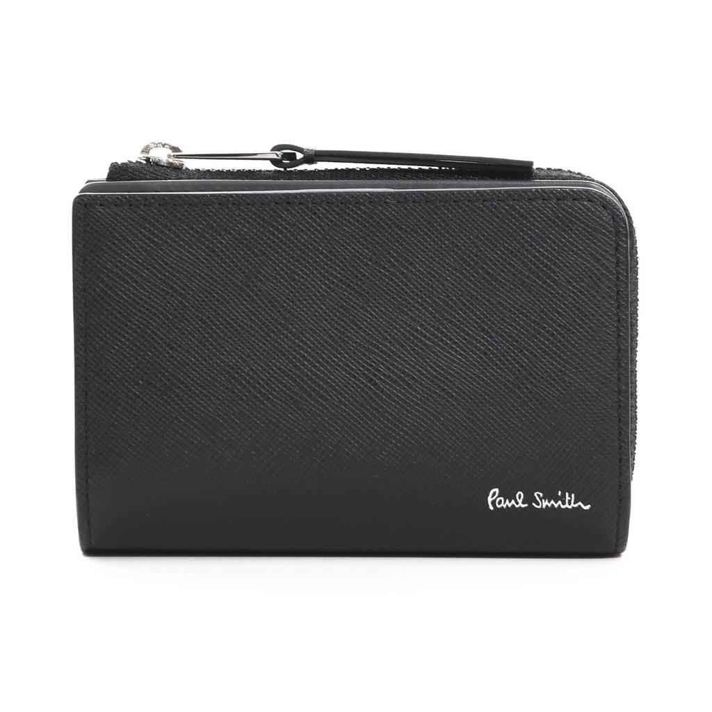 Paul Smith Personalized Key Coin Bright Stripe Cowhide 873919 Wallet, Case, Case, Puller, Leather, P641/BPS641 (No Personalization, Black)