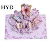 Handmade Greeting Card Foldable 3D with Envelope Decorative Artistic Birthday Gift Fly-out Holiday Blessings Message Space
