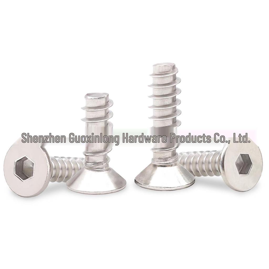 304 Stainless Steel Flat Cup Hex Socket Self-Tapping Countersunk Screw KB1.7M2M2.6M3*5-9-22
