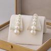 European & American Pearl Stud Earrings: Retro Niche Design with Ins Style Personality.