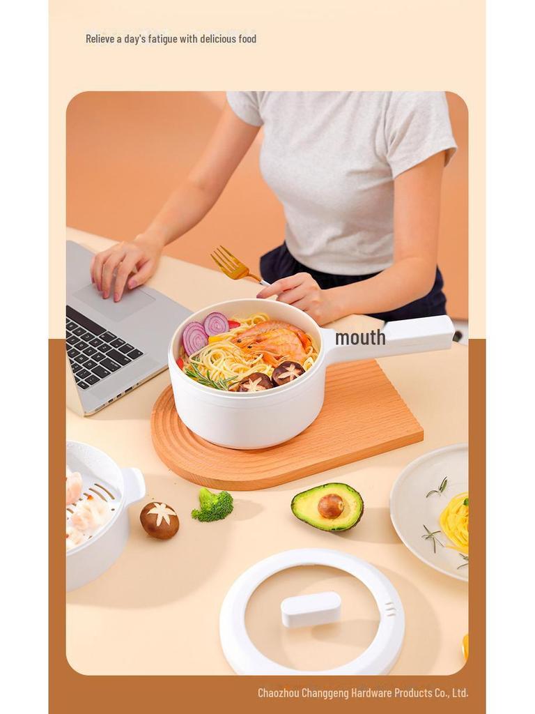 Cucina elettrica multifunzionale compatta per 1-2 persone: Ideale per dormitori, studenti, zuppe, fritture, cotture a vapore e pentole calde.