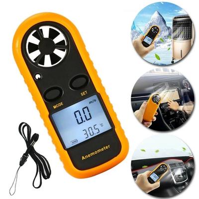 Mini Digital Anemometer Hand-held LCD Display Air Velocity Meter -10°C ~ 45°C 30m/s Wind Speed Gauge Airflow Testing