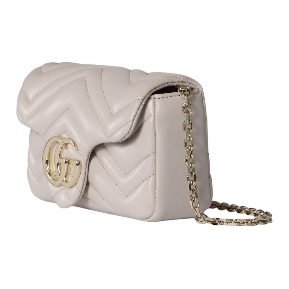 Gucci GG Marmont Mini Shoulder Bag Women shoulder bag Light-Gold Light-Gray 841290-AAFAX-1712