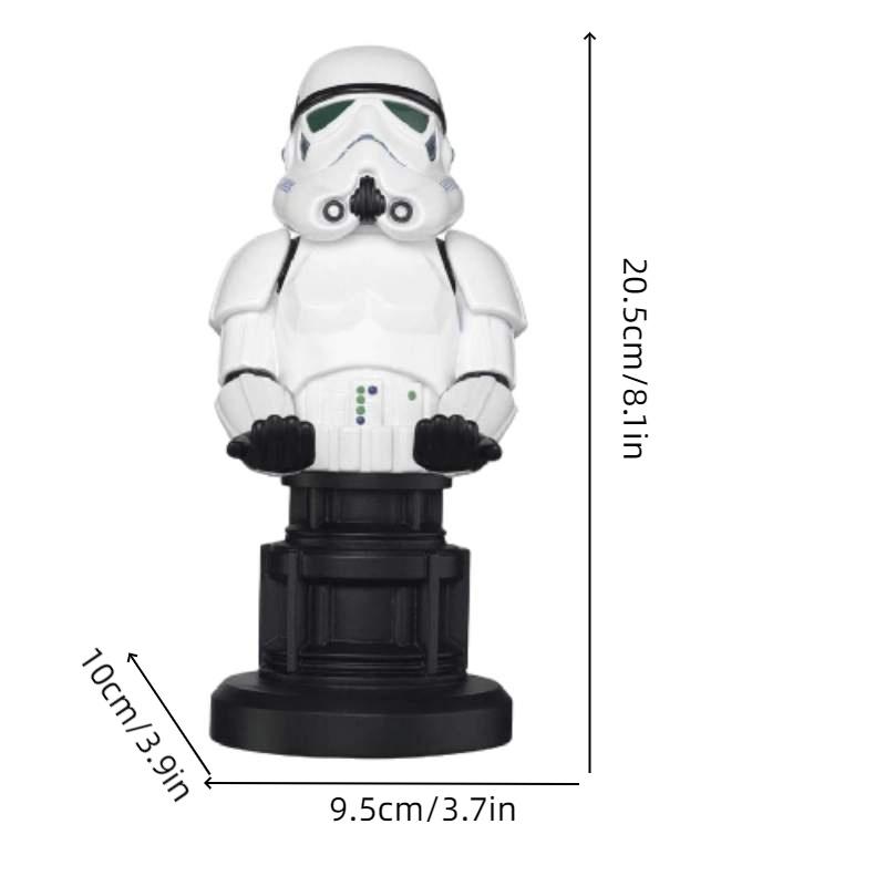 Držák na telefon Bílý rytíř v kresleném stylu pro líné hráče, pryskyřičný materiál, velikost 6,5 cm / 2,5 palce