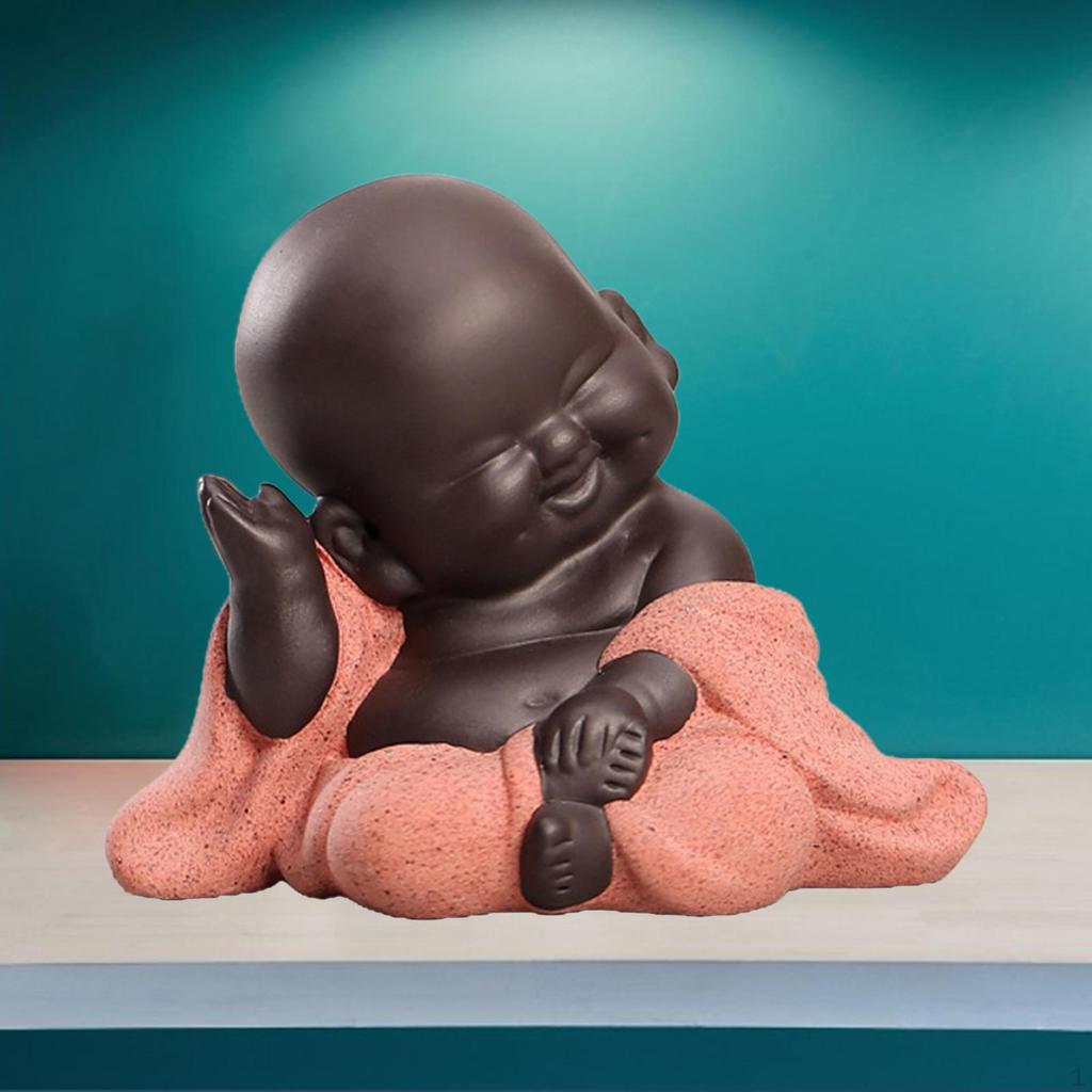 Creative Little Ceramic Maitreya Happy Buddha Sculpture Figurine Ornaments,