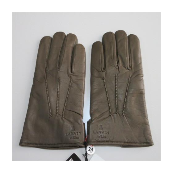 Used Men's GlovesLeather Gloves [LANVIN En Bleu] Lanvin On Blue Sheep Leather Gloves Lining Cashmere Blend Smartphone Compatible 24Khaki