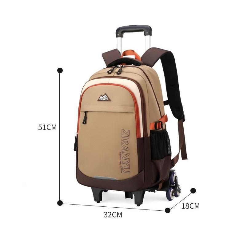 Junior High School Student Trolley Backpack Simple High Quality Ins Campus Rolling Backpack