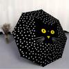 1pc Cat Polka_Dot Automatic Open/close Folding Compact Umbrella, 8-Rib Sturdy Canopy, Lightweight Portable, Everyday Use, Gift, Outdoor Umbrella, Trav