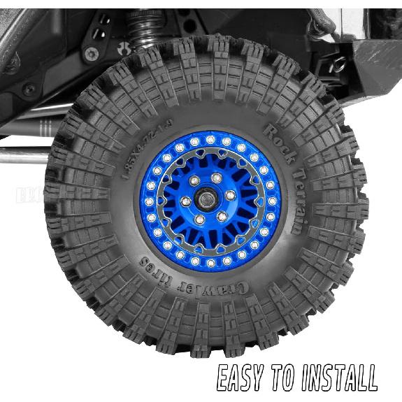 RC 1.9 Wheel Rims for 1/10 SCX10 SCX10 II 90046 SCX10 III AXI03007 SCX10 Pro TRX4 TRX6 Gen7/8 D90 VS4-10 MST CFX RC Crawler Car,Navy Blue
