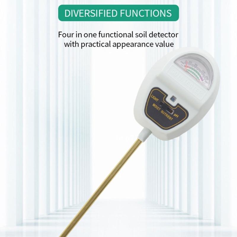 4 In 1 Soil Tester for Light pH Nutrients Humidity Detection Soil Meter for Gardening Agriculture Farm