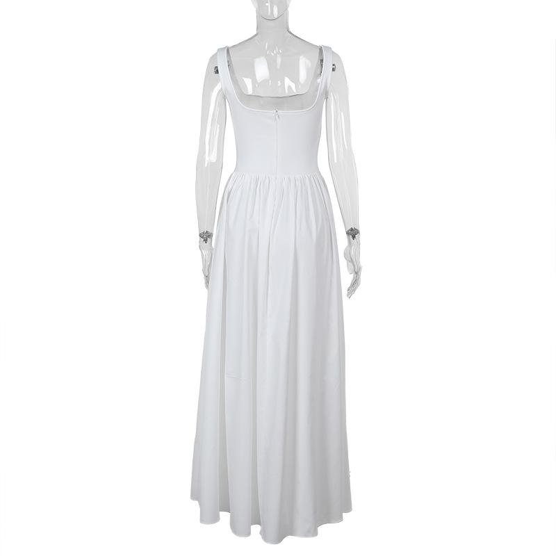 Evropský a americký dámský podzimní módní temperament elegantní slim fit jednobarevné šaty délky A-linie