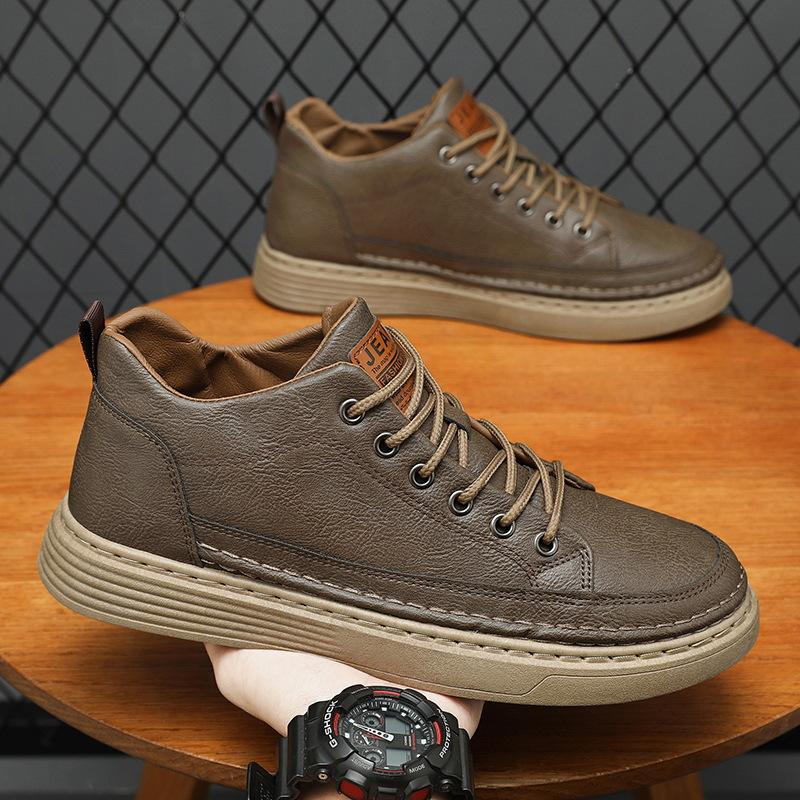 Spring and Autumn New Casual Men's Shoes Korean Version Versatile Trend Men's Board Shoes Business Dress Work Labor Protection Leather Shoes