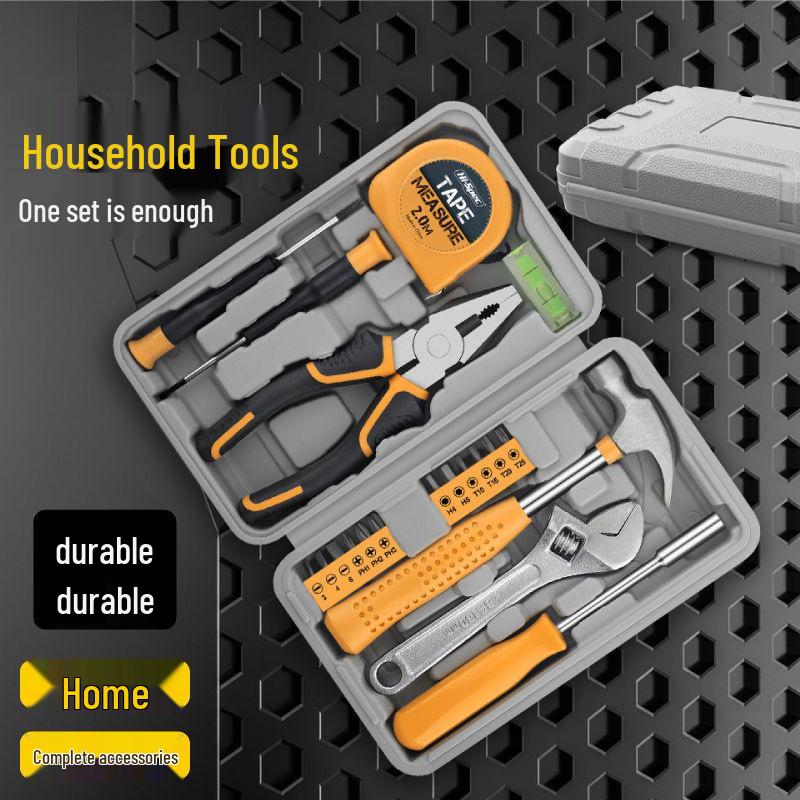 Home Repair Tool Set: Essentials - Pliers, Hammer, Wrench & Toolbox