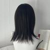 Y2K Perücke für Damen Schwarz Mittel-lang Glattes Haar Natürliche Simulation Tägliche Perücke mit Pony Kurzes Haar Bob Perücke