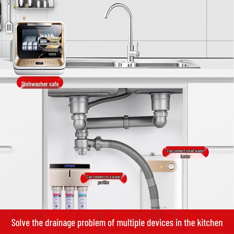 Xuanyong Retractable Rear-Wall Drainage Kit for Double Basins