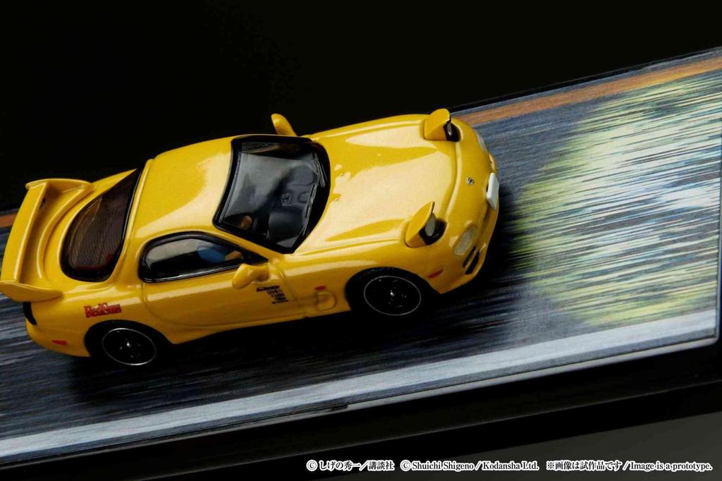 HJ64 Mazda D VS Tsuyoshi Keisuke with driver finished product 1/64 RX-7 (FD3S)RED SUNS/Initial Nakazato, Takahashi, figures,