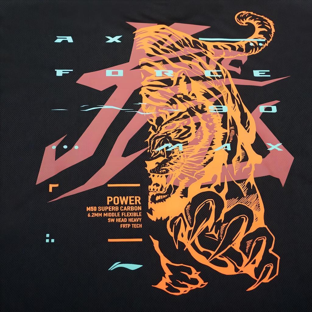 Li-Ning Tiger Print Casual Round Neck Short Sleeve T-Shirt Men Tops Black ATSSC07-1